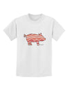 Bacon Pig Silhouette Childrens T-Shirt by TooLoud-Childrens T-Shirt-TooLoud-White-X-Small-Davson Sales