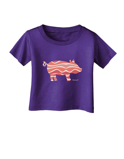 Bacon Pig Silhouette Infant T-Shirt Dark by TooLoud-Infant T-Shirt-TooLoud-Purple-06-Months-Davson Sales