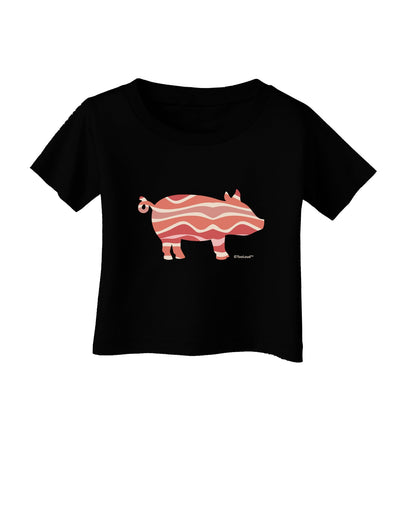 Bacon Pig Silhouette Infant T-Shirt Dark by TooLoud-Infant T-Shirt-TooLoud-Black-06-Months-Davson Sales