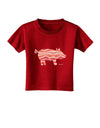 Bacon Pig Silhouette Toddler T-Shirt Dark by TooLoud-Toddler T-Shirt-TooLoud-Red-2T-Davson Sales