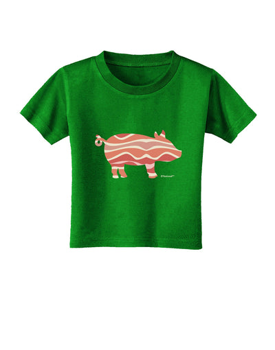 Bacon Pig Silhouette Toddler T-Shirt Dark by TooLoud-Toddler T-Shirt-TooLoud-Clover-Green-2T-Davson Sales