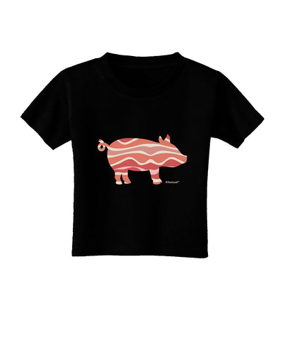 Bacon Pig Silhouette Toddler T-Shirt Dark by TooLoud-Toddler T-Shirt-TooLoud-Black-2T-Davson Sales