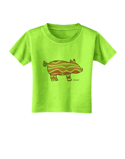 Bacon Pig Silhouette Toddler T-Shirt by TooLoud-Toddler T-Shirt-TooLoud-Lime-Green-2T-Davson Sales