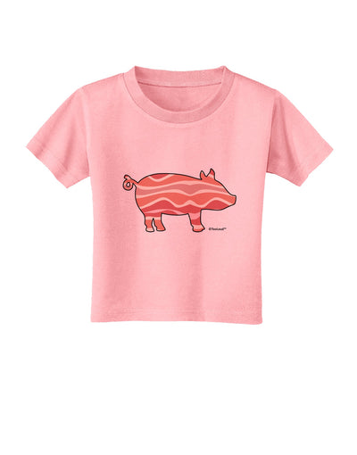 Bacon Pig Silhouette Toddler T-Shirt by TooLoud-Toddler T-Shirt-TooLoud-Candy-Pink-2T-Davson Sales