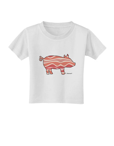 Bacon Pig Silhouette Toddler T-Shirt by TooLoud-Toddler T-Shirt-TooLoud-White-2T-Davson Sales