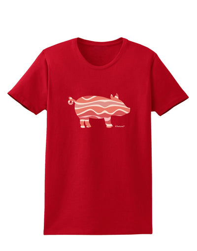 Bacon Pig Silhouette Womens Dark T-Shirt by TooLoud-Womens T-Shirt-TooLoud-Red-X-Small-Davson Sales