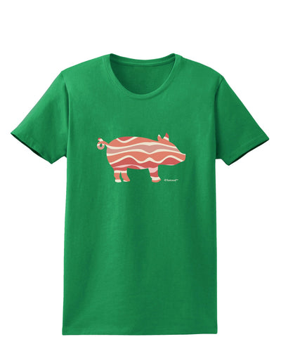 Bacon Pig Silhouette Womens Dark T-Shirt by TooLoud-Womens T-Shirt-TooLoud-Kelly-Green-X-Small-Davson Sales