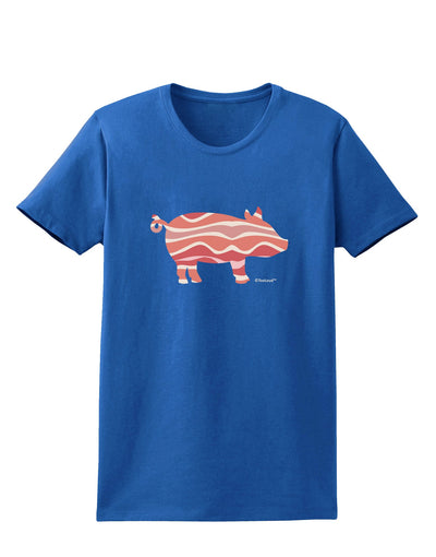 Bacon Pig Silhouette Womens Dark T-Shirt by TooLoud-Womens T-Shirt-TooLoud-Royal-Blue-X-Small-Davson Sales