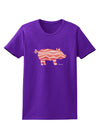 Bacon Pig Silhouette Womens Dark T-Shirt by TooLoud-Womens T-Shirt-TooLoud-Purple-X-Small-Davson Sales