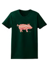 Bacon Pig Silhouette Womens Dark T-Shirt by TooLoud-Womens T-Shirt-TooLoud-Forest-Green-Small-Davson Sales