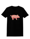 Bacon Pig Silhouette Womens Dark T-Shirt by TooLoud-Womens T-Shirt-TooLoud-Black-X-Small-Davson Sales