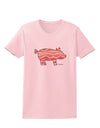 Bacon Pig Silhouette Womens T-Shirt by TooLoud-Womens T-Shirt-TooLoud-PalePink-X-Small-Davson Sales