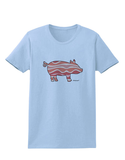 Bacon Pig Silhouette Womens T-Shirt by TooLoud-Womens T-Shirt-TooLoud-Light-Blue-X-Small-Davson Sales