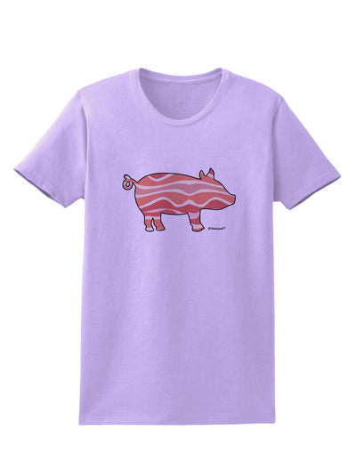 Bacon Pig Silhouette Womens T-Shirt by TooLoud-Womens T-Shirt-TooLoud-Lavender-X-Small-Davson Sales