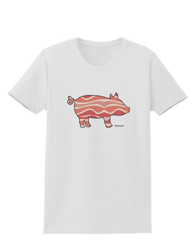 Bacon Pig Silhouette Womens T-Shirt by TooLoud-Womens T-Shirt-TooLoud-White-X-Small-Davson Sales