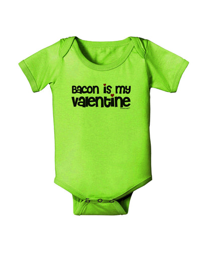 Bacon is My Valentine Baby Romper Bodysuit by TooLoud-Baby Romper-TooLoud-Lime-Green-06-Months-Davson Sales