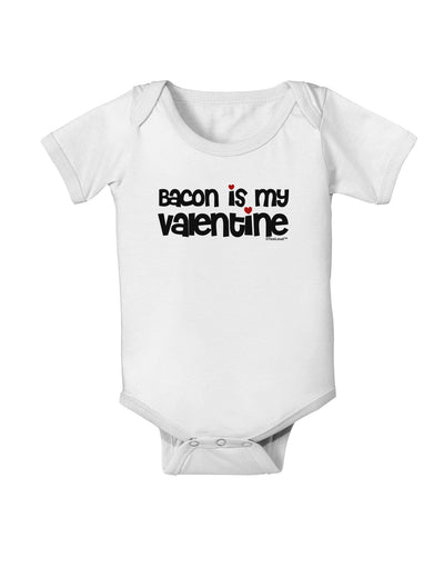 Bacon is My Valentine Baby Romper Bodysuit by TooLoud-Baby Romper-TooLoud-White-06-Months-Davson Sales