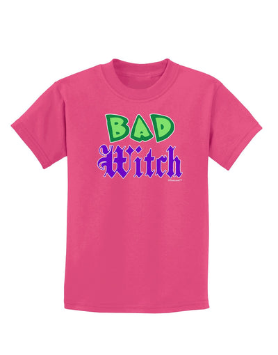 Bad Witch Color Green Childrens Dark T-Shirt-Childrens T-Shirt-TooLoud-Sangria-X-Large-Davson Sales