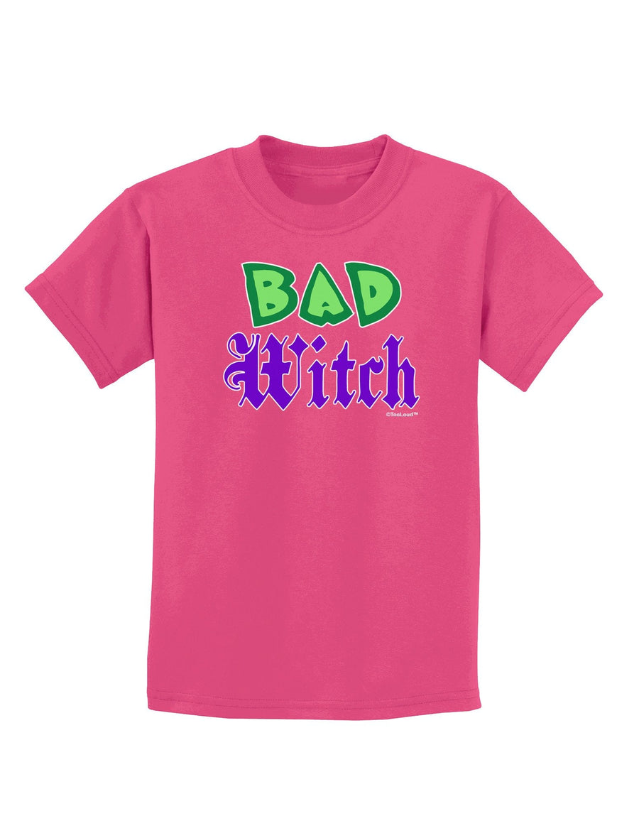 Bad Witch Color Green Childrens Dark T-Shirt-Childrens T-Shirt-TooLoud-Black-X-Large-Davson Sales