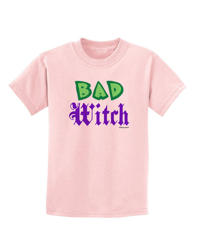 Bad Witch Color Green Childrens T-Shirt-Childrens T-Shirt-TooLoud-PalePink-X-Large-Davson Sales