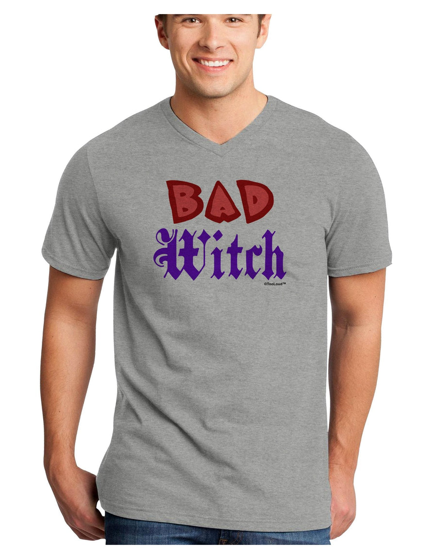 Bad Witch Color Red Adult V-Neck T-shirt-Mens V-Neck T-Shirt-TooLoud-HeatherGray-XXXX-Large-Davson Sales