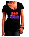 Bad Witch Color Red Juniors V-Neck Dark T-Shirt-Womens V-Neck T-Shirts-TooLoud-Black-Juniors Fitted XX-Large-Davson Sales