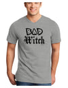 Bad Witch Distressed Adult V-Neck T-shirt-Mens V-Neck T-Shirt-TooLoud-HeatherGray-Small-Davson Sales