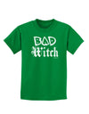 Bad Witch Distressed Childrens Dark T-Shirt-Childrens T-Shirt-TooLoud-Kelly-Green-X-Small-Davson Sales