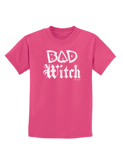 Bad Witch Distressed Childrens Dark T-Shirt-Childrens T-Shirt-TooLoud-Sangria-X-Small-Davson Sales