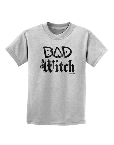 Bad Witch Distressed Childrens T-Shirt-Childrens T-Shirt-TooLoud-AshGray-X-Small-Davson Sales