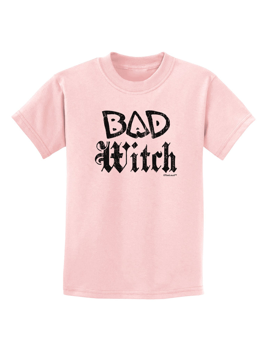 Bad Witch Distressed Childrens T-Shirt-Childrens T-Shirt-TooLoud-White-X-Small-Davson Sales
