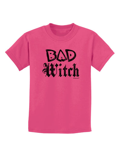 Bad Witch Distressed Childrens T-Shirt-Childrens T-Shirt-TooLoud-Sangria-X-Small-Davson Sales