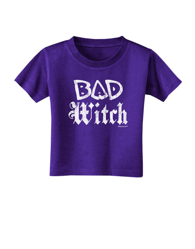 Bad Witch Distressed Toddler T-Shirt Dark-Toddler T-Shirt-TooLoud-Purple-2T-Davson Sales