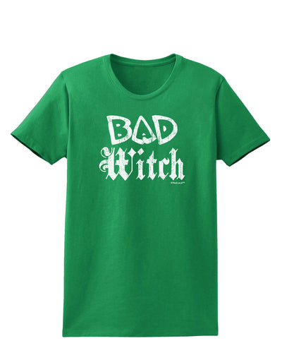 Bad Witch Distressed Womens Dark T-Shirt-TooLoud-Kelly-Green-X-Small-Davson Sales