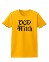 Bad Witch Distressed Womens T-Shirt-Womens T-Shirt-TooLoud-Gold-X-Small-Davson Sales