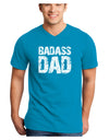 Badass Dad Adult Dark V-Neck T-Shirt by TooLoud-TooLoud-Turquoise-Small-Davson Sales