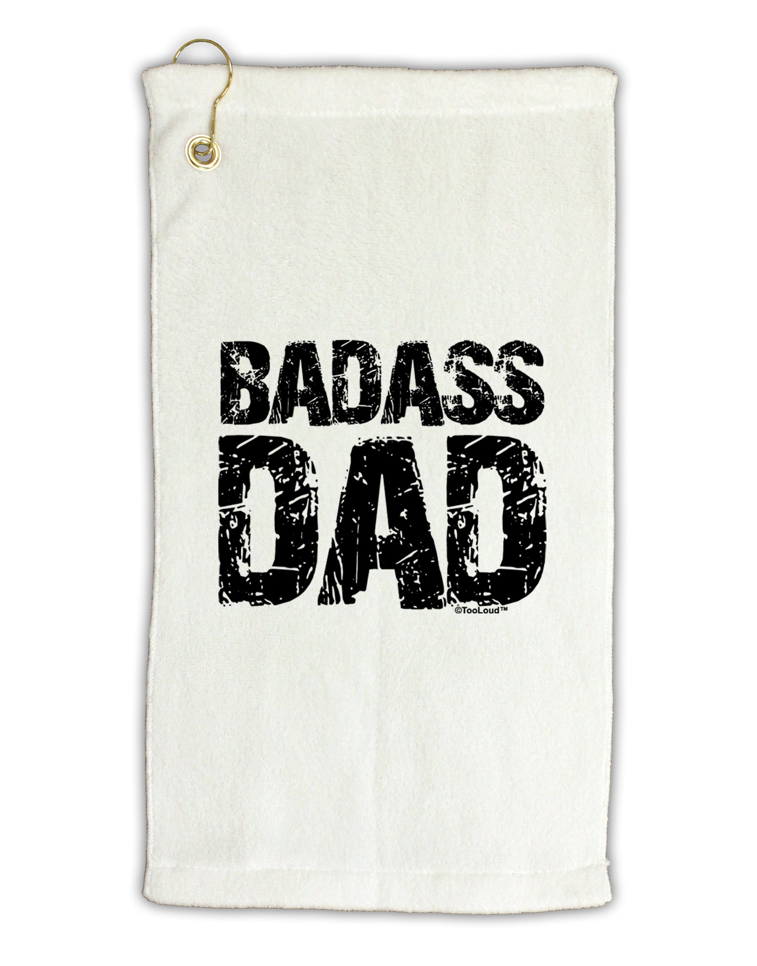Badass Dad Micro Terry Gromet Golf Towel 16 x 25 inch by TooLoud-Golf Towel-TooLoud-White-Davson Sales