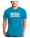 Badass Grandpa Adult Dark V-Neck T-Shirt by TooLoud-Mens V-Neck T-Shirt-TooLoud-Turquoise-Small-Davson Sales