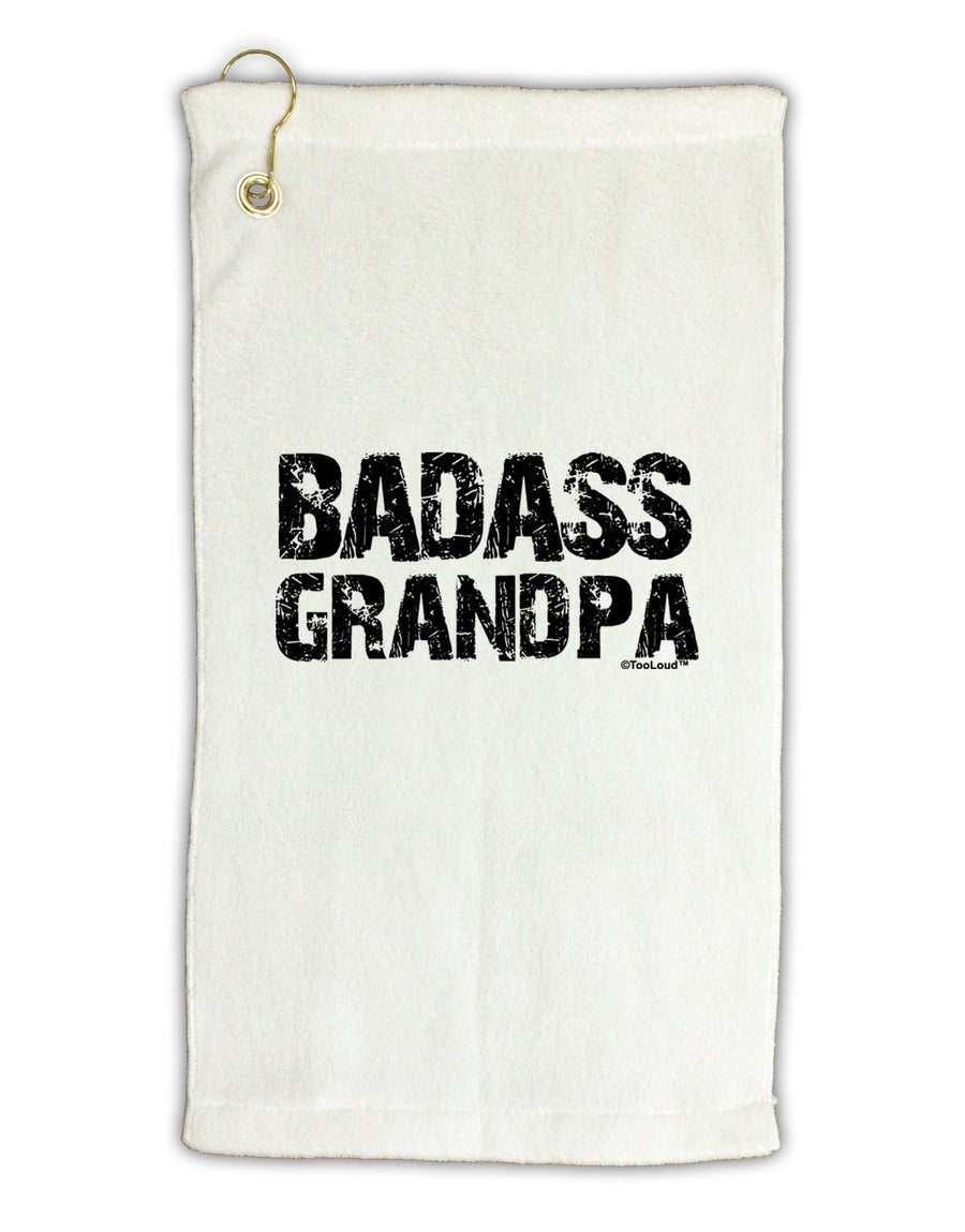 Badass Grandpa Micro Terry Gromet Golf Towel 16 x 25 inch by TooLoud-Golf Towel-TooLoud-White-Davson Sales