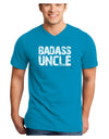 Badass Uncle Adult Dark V-Neck T-Shirt by TooLoud-Mens V-Neck T-Shirt-TooLoud-Turquoise-Small-Davson Sales