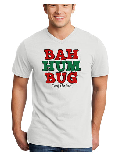 Bah Humbug Merry Christmas Adult V-Neck T-shirt-Mens V-Neck T-Shirt-TooLoud-White-Small-Davson Sales