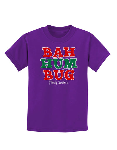 Bah Humbug Merry Christmas Childrens Dark T-Shirt-Childrens T-Shirt-TooLoud-Purple-X-Small-Davson Sales