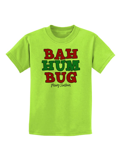 Bah Humbug Merry Christmas Childrens T-Shirt-Childrens T-Shirt-TooLoud-Lime-Green-X-Small-Davson Sales