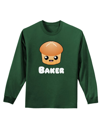 Baker Cute Roll Adult Long Sleeve Dark T-Shirt-TooLoud-Dark-Green-Small-Davson Sales