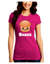 Baker Cute Roll Juniors Crew Dark T-Shirt-T-Shirts Juniors Tops-TooLoud-Hot-Pink-Juniors Fitted Small-Davson Sales