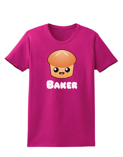 Baker Cute Roll Womens Dark T-Shirt-TooLoud-Hot-Pink-Small-Davson Sales