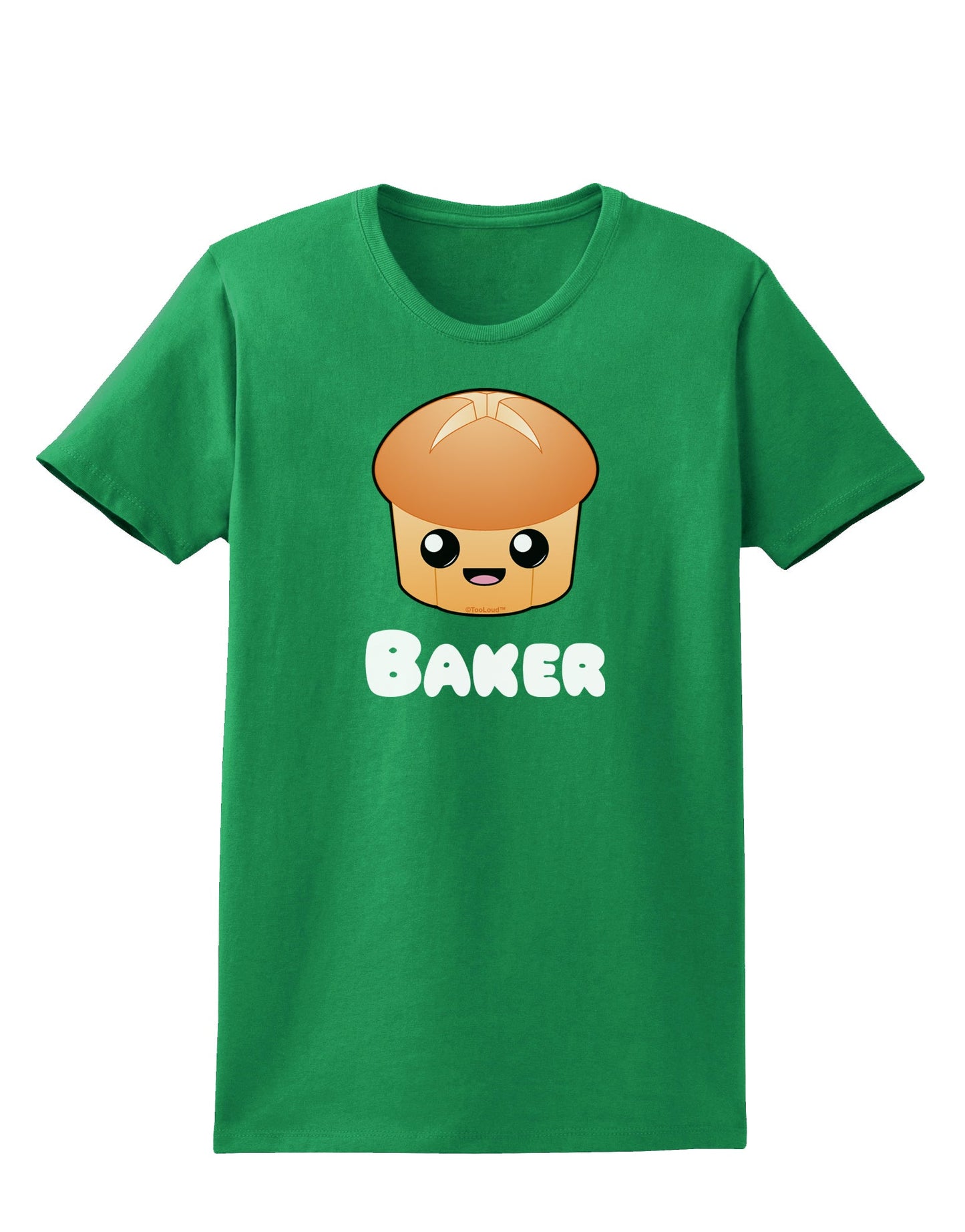 Baker Cute Roll Womens Dark T-Shirt-TooLoud-Kelly-Green-X-Small-Davson Sales