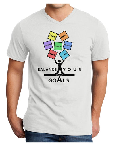 Balance Your Goals Adult V-Neck T-shirt-Mens V-Neck T-Shirt-TooLoud-White-XXXX-Large-Davson Sales