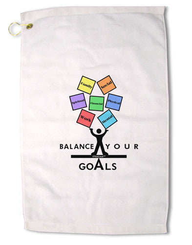 Balance Your Goals Premium Cotton Golf Towel - 16 x 25 inch-Golf Towel-TooLoud-16x25"-Davson Sales