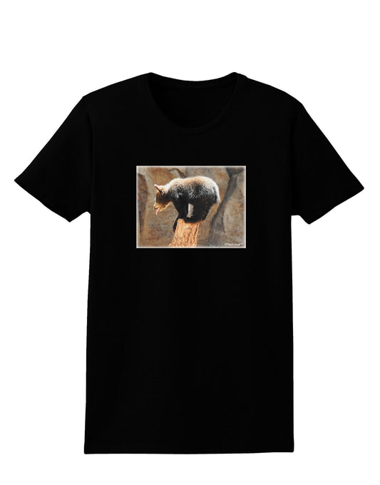Balancing Bear Cub Womens Dark T-Shirt-TooLoud-Black-XXX-Large-Davson Sales